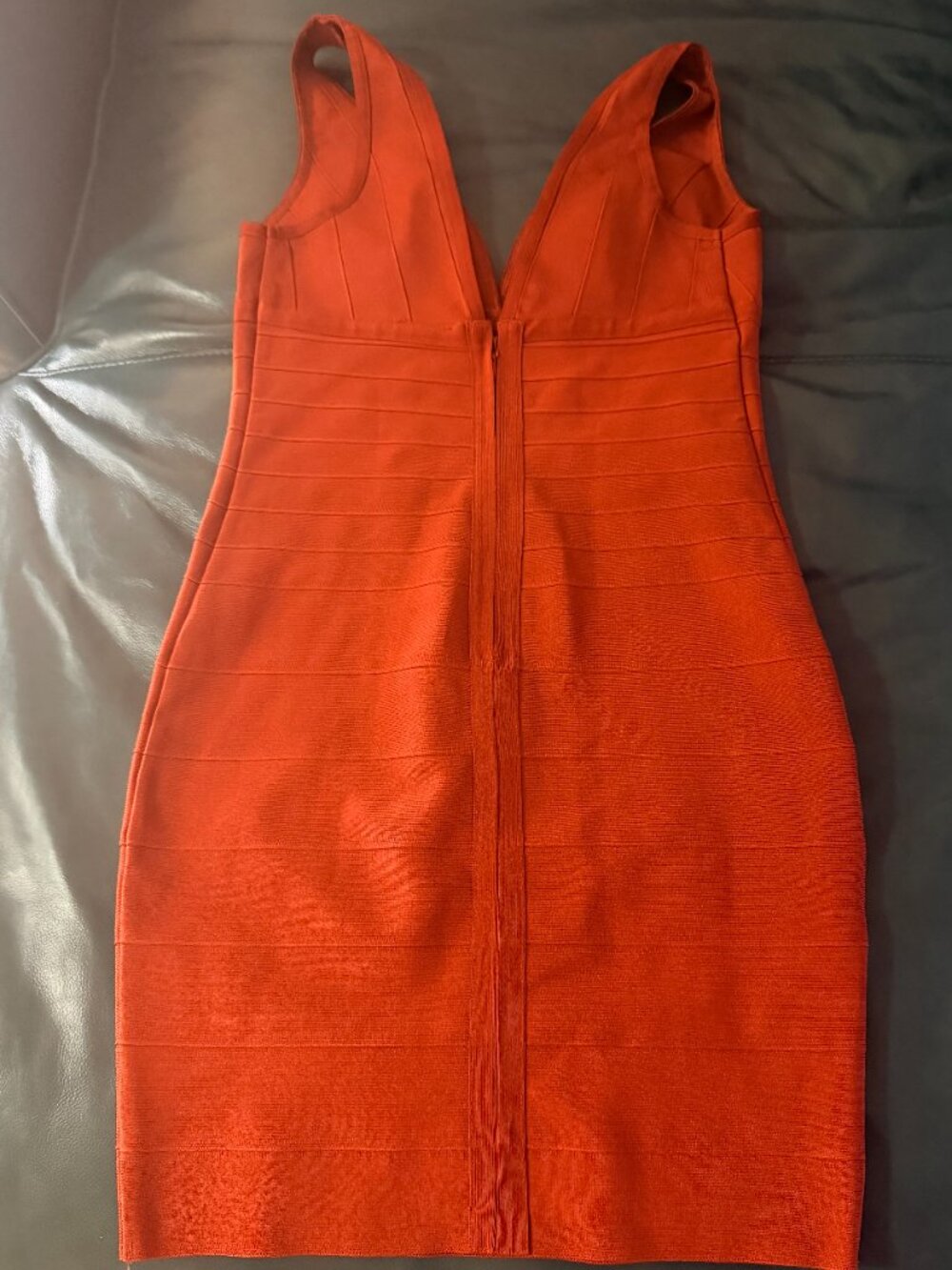 WOW Couture Rust Orange Bandage Bodycon Dress — Size M - Picture 2 of 4
